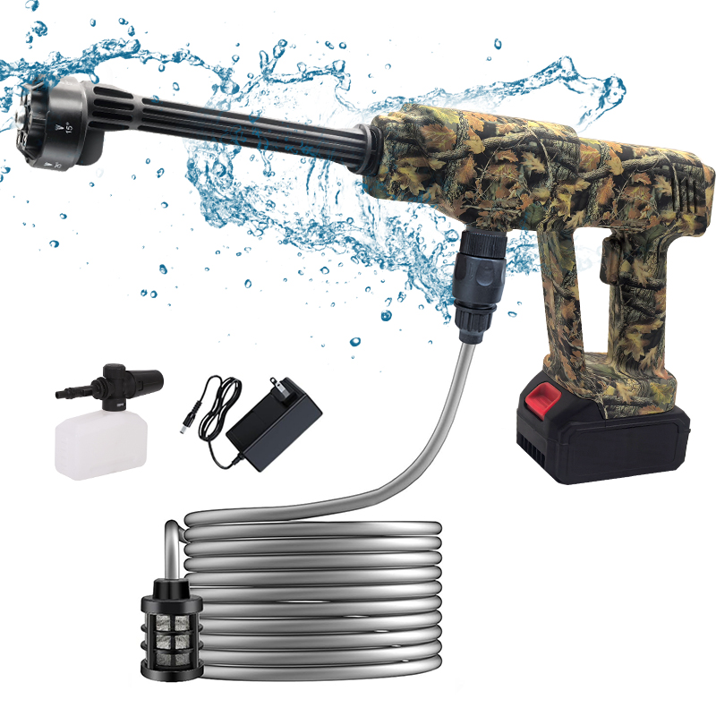 Cordless High-Pressure Washer with 6-in-1 Nozzle and Rechargeable Battery