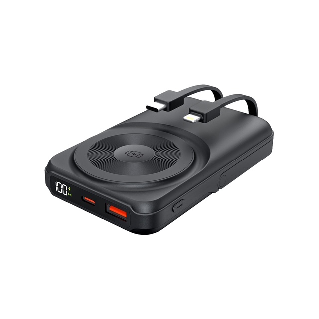 MagSafe 3-in-1 Wireless Power Bank with Built-in Cables & Stand (10000mAh)