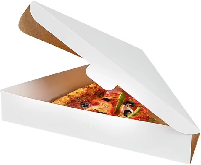Clamshell Pizza Slice Box – Oil-Proof Paper Takeout Container