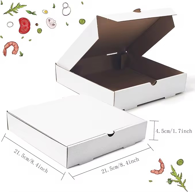 8.4” White Pizza Box – Compact Takeout & Delivery Packaging