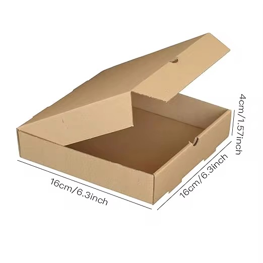 6.3” Kraft Food Box – Corrugated Takeout Packaging for Pizza, Cake & Snacks