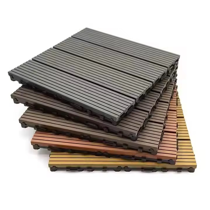 WPC Interlocking Deck Tiles – Outdoor DIY Composite Flooring Parquet Tiles