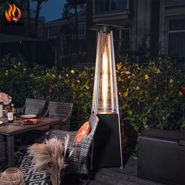 Premium Pyramid Flame Patio Heater – Outdoor Gas Heater with Glass Tube & Safety Protection