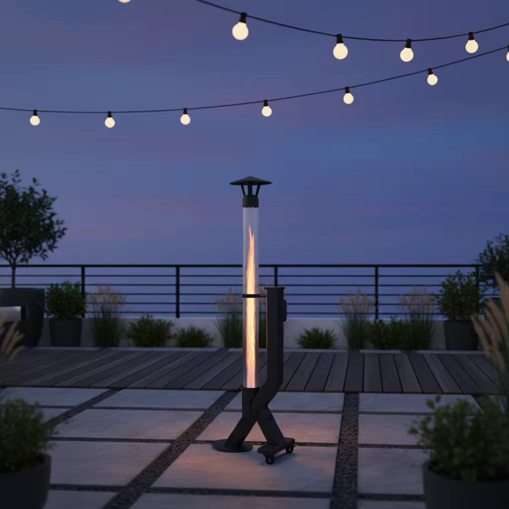 Modern Rocket Patio Heater – Wood Pellet Outdoor Flame Heater for Garden & Terrace