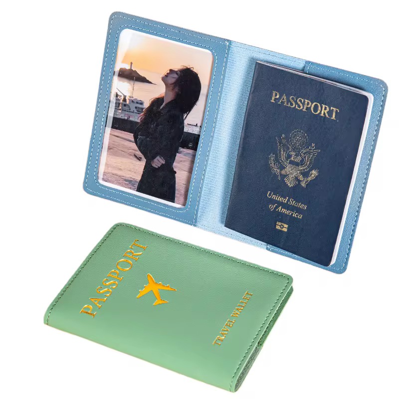 PU Leather Passport Holder – Travel Wallet with Card Slot & ID Window