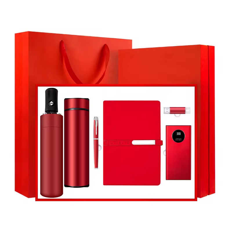 Executive 6-in-1 Business Gift Set – Power Bank, Notebook, Flask, Umbrella & Accessories