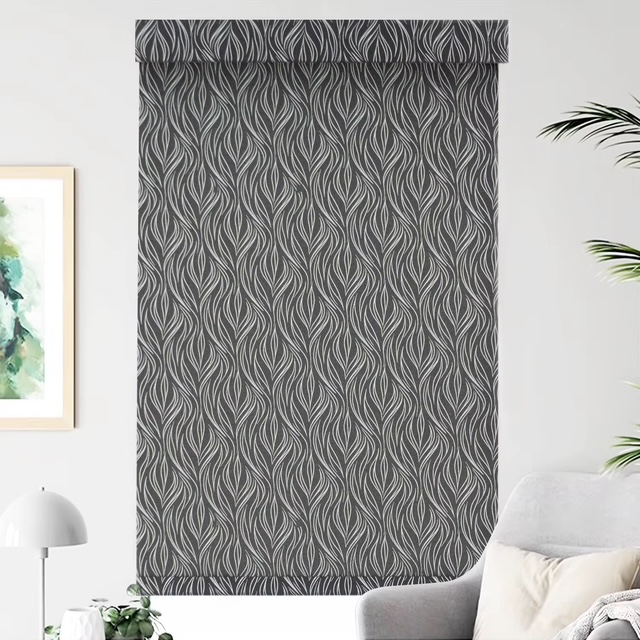 Custom Fabric Blackout Roller Blinds – Manual Ceiling Mount Window Shades