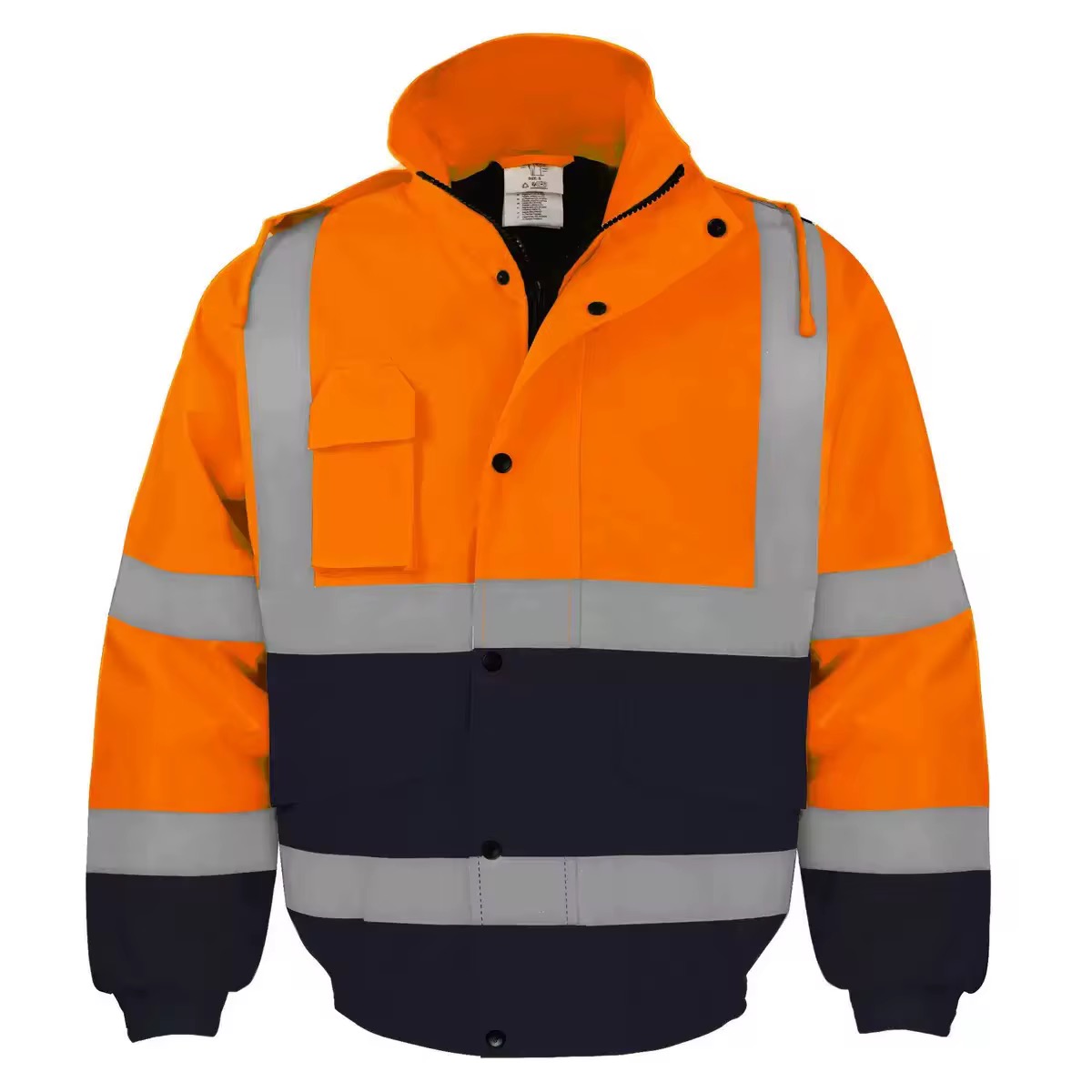 High-Visibility Reflective Safety Jacket with Hood – Waterproof Workwear