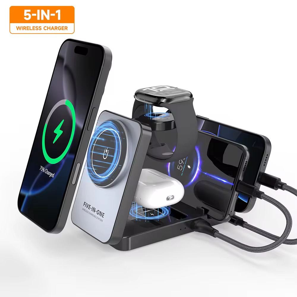5-in-1 Magnetic Wireless Charger Stand