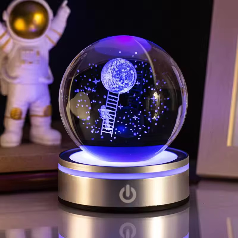3D Galaxy Crystal Ball Lamp