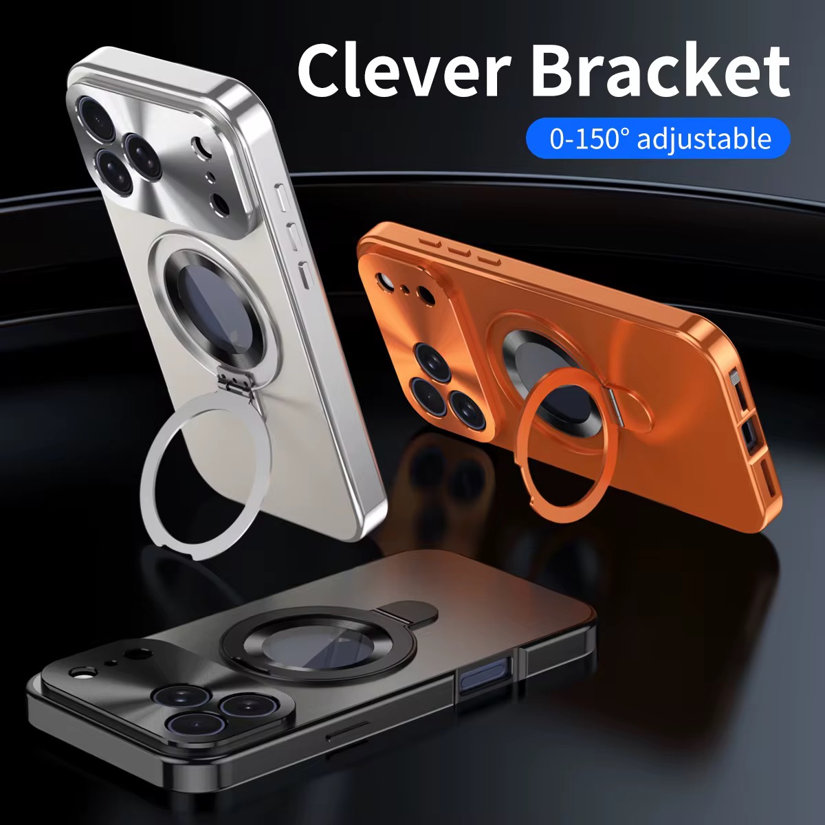 Anti-Peeping Magnetic Stand Shockproof Case for iPhone 12–17 Series