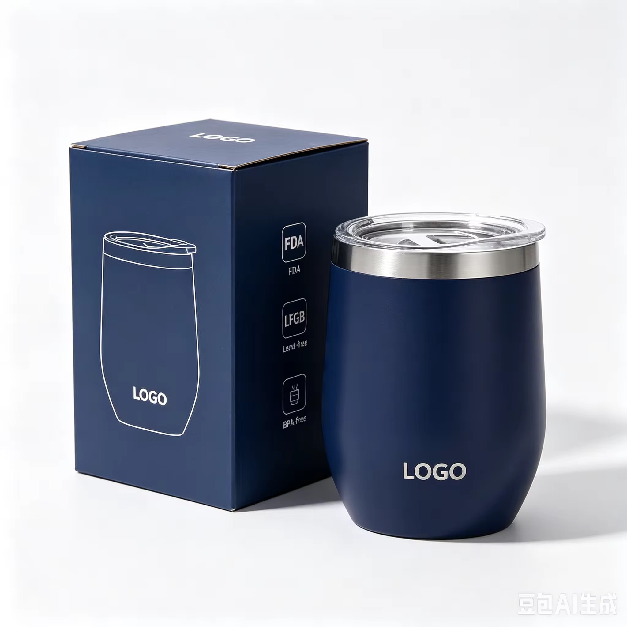 Custom 12oz Stainless Steel Stemless Wine Tumbler with Vacuum Insulation