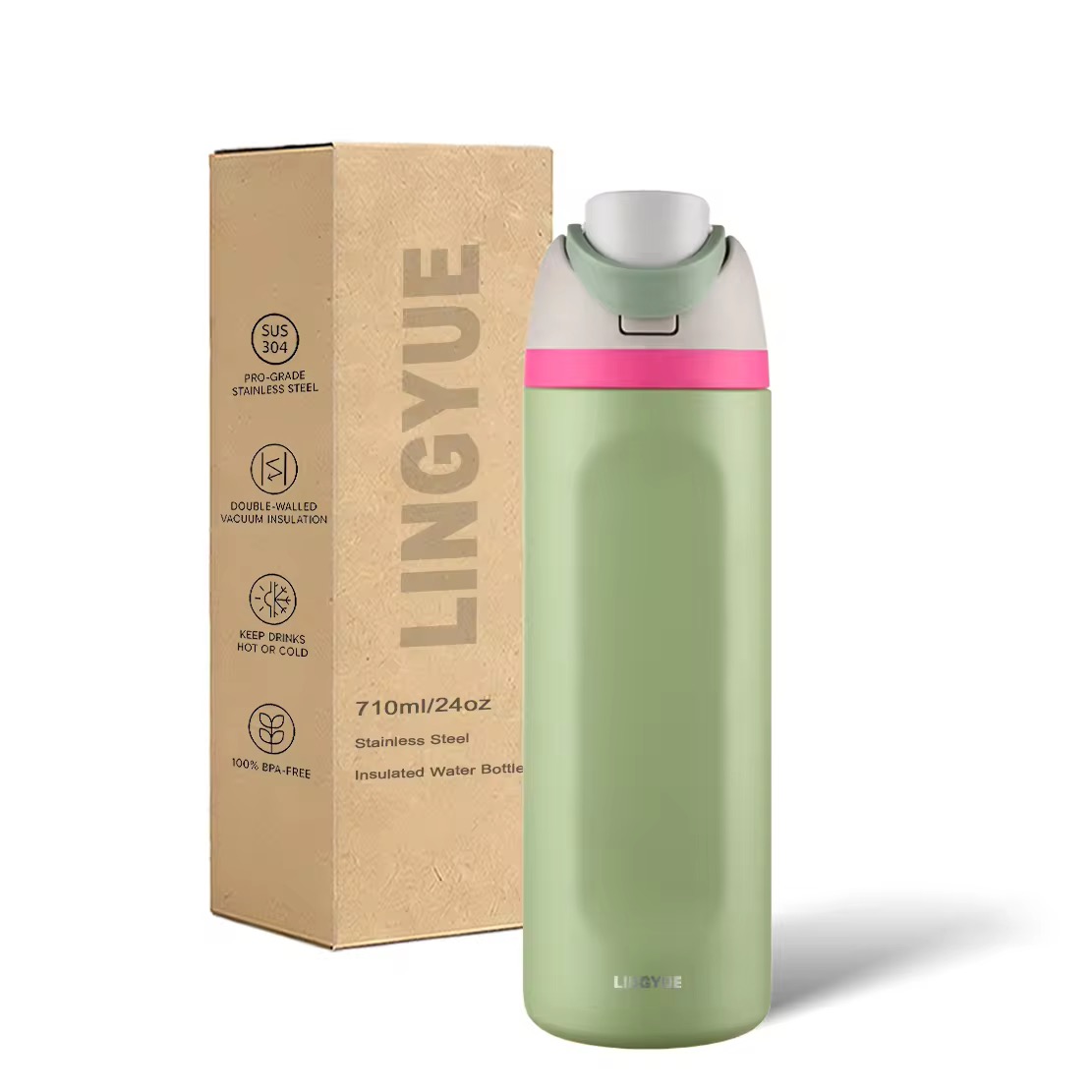 Premium BPA-Free Stainless Steel Water Bottle with Dual Drinking Ways & Custom Logo