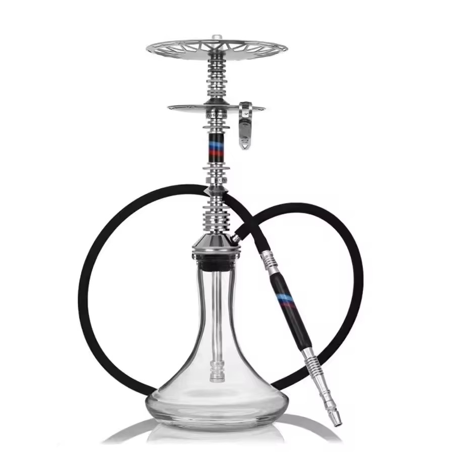 VZ Square Stainless Steel Hookah Set with Lacquer Finish – Luxury Single Hose Shisha with Gift Box