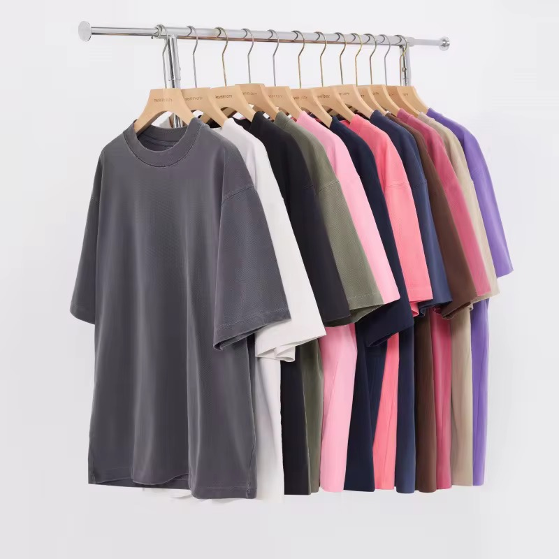 280GSM Heavy Cotton Mock Neck T-Shirt