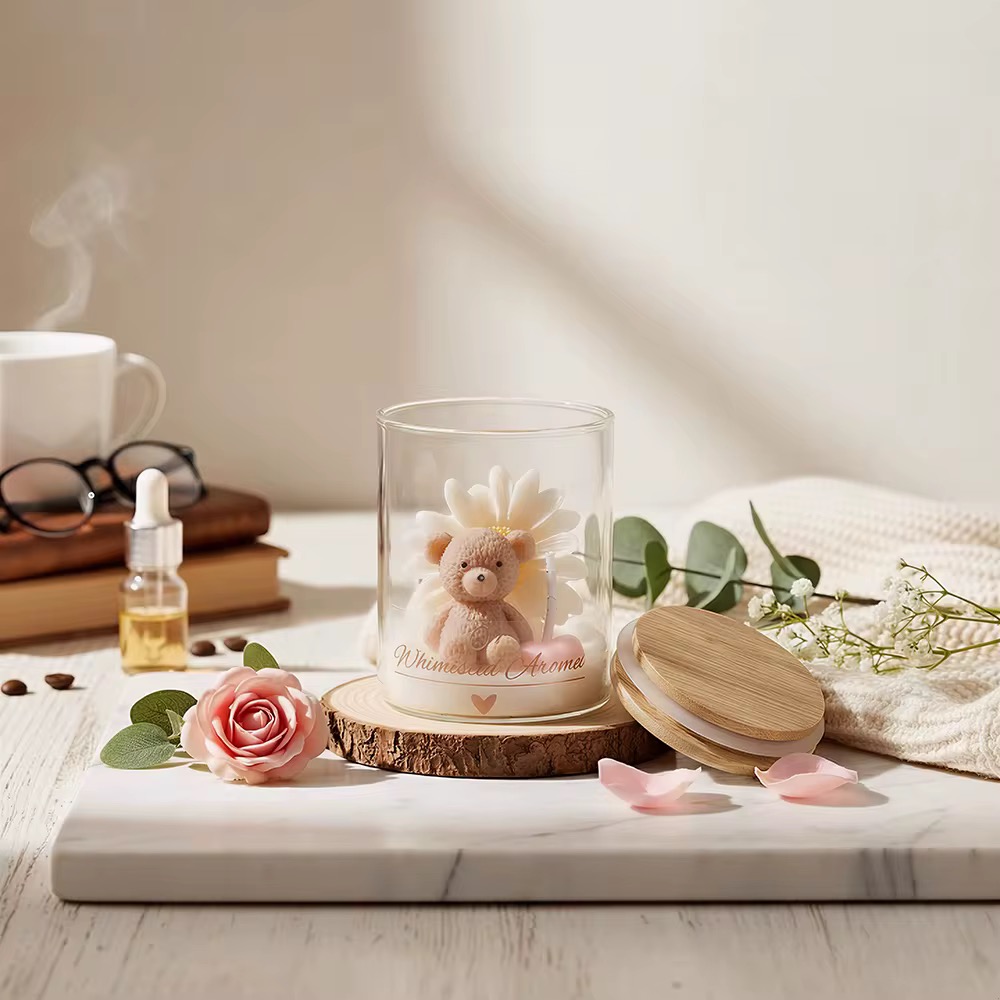 Cute Bear Daisy Scented Candle